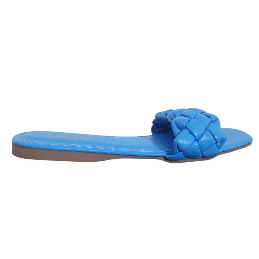 Ego Blue Woven Slide Sandals Size 41 Colorful Blue Slides